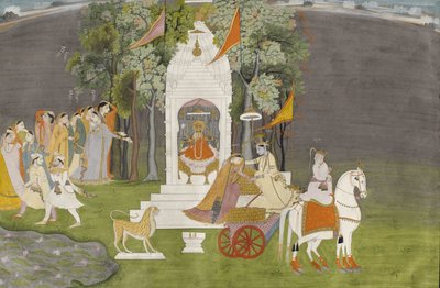 Krishna rapisce Rukmani dal tempio da Unbekannt Unbekannt